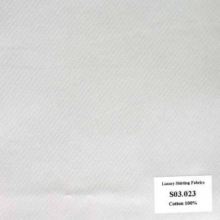 S03.023 Kevinlli S3 - Sơmi 100% Cotton - Trắng Trơn